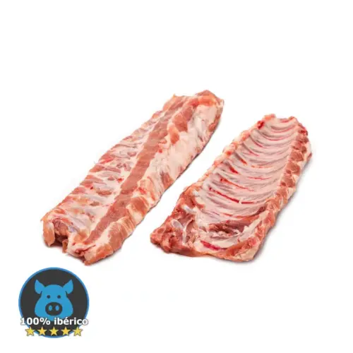 Costillar de cerdo ibérico para la venta de carne al por mayor.